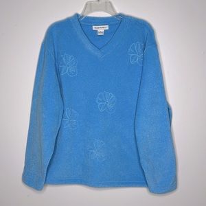 Cruise Wear & Co. Embroidered Fleece Pullover in Light Blue Size XL